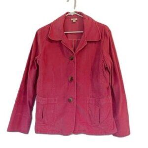 J Jill All-Cotton Punch-Colored Blazer with Front Pockets